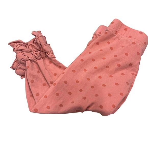 Vintage Matilda Jane 2T Silk Tag Peach Coral Polka Dot Ruffle Sabine Leggings - Picture 3 of 6
